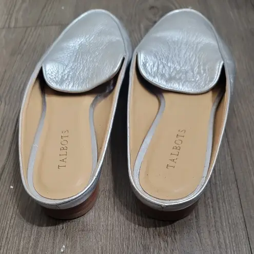 Talbots  Metallic Silver Slip-On Mules 10.5