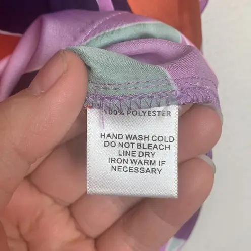 Mittoshop womens large crop button up shirt short sleeve floral multicolor brigh