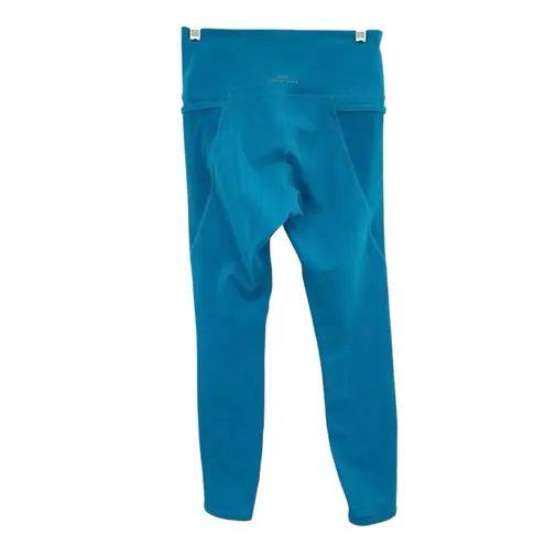 Lorna Jane  High Waisted Cropped Ankle Blue Leggings Mesh Panel