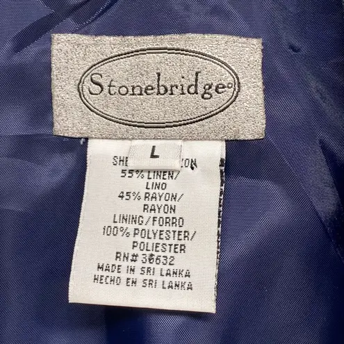 Stonebridge 90s Women's Multicolor Striped Byron Collared Short Blazer Size L Size L