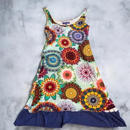 Vivienne Tam Vintage bright mandala mini dress tank style