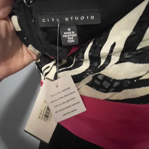 City Studios City Studio Black Zebra Dress