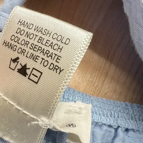 Urban Romantics Babydoll Peasant Style Top Ruffle Detail Open Back Blue Size XS