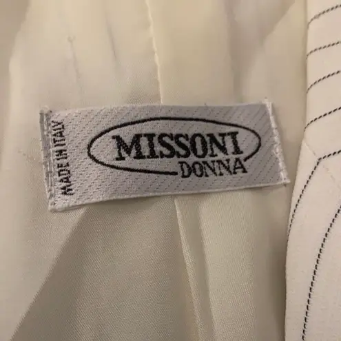 Missoni Donna SZ 10 white pinstriped suit set