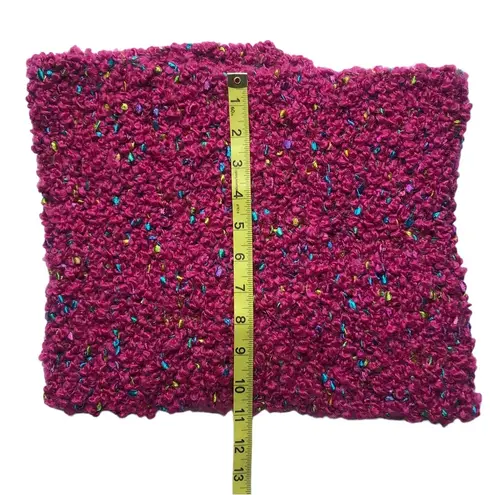 infinity Bulky Handmade knit  Scarf or Dickey in Pink with Multi-colored Flecks