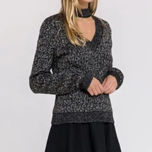 Endless Rose Sweater Choker Neck Sweater Top