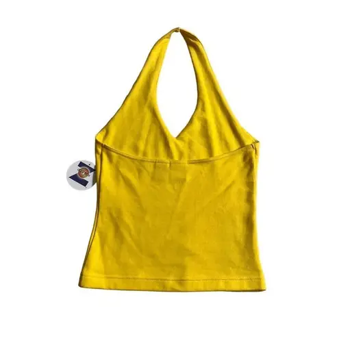Z Universe Solid Yellow Crop Halter Top size M Size M