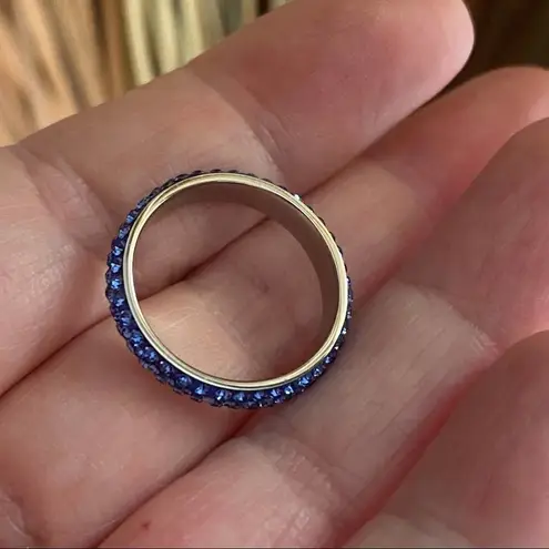 Stainless Steel Top Grade Tanzanite Crystal Ring Size 7,8,9,10