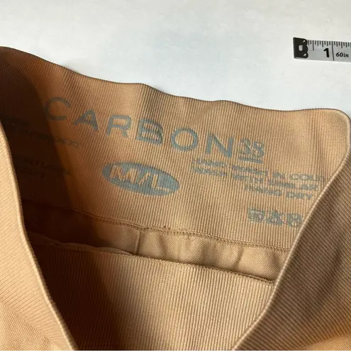 Carbon 38 Womens SZ Medium / Large Light Peach Tan Athletic Leggings Angular Mesh