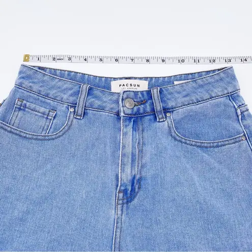 PacSun  Mom Shorts Medium Wash Blue Denim Cuffed High Waisted Jean Short Size 25