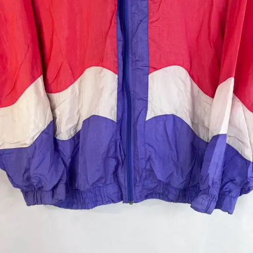 Bolo Spirit VTG 80s Track Nylon Jacket Colorful Full Zip Lightweight Size Medium Pink