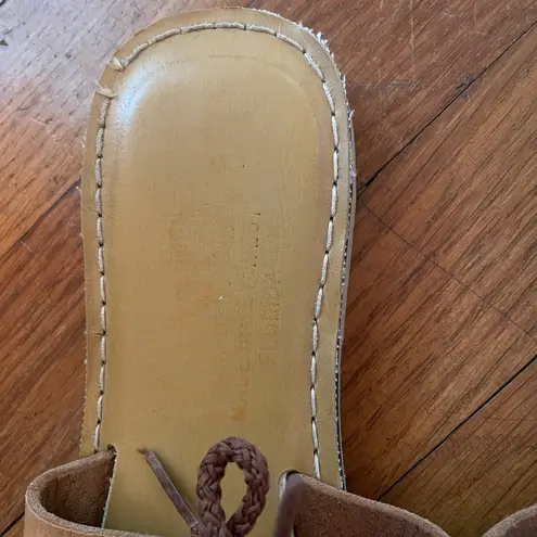 KINO Key West Sandals Chancletica Leather Lace Up Slides