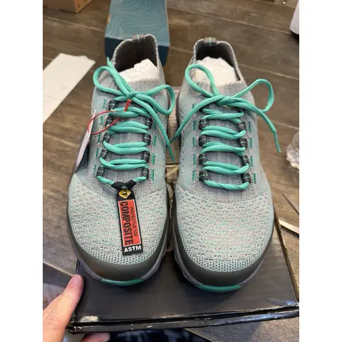 Rocky Women's Worknit Safety Shoes Size 9M Slip Resistant Gray Mint Composite