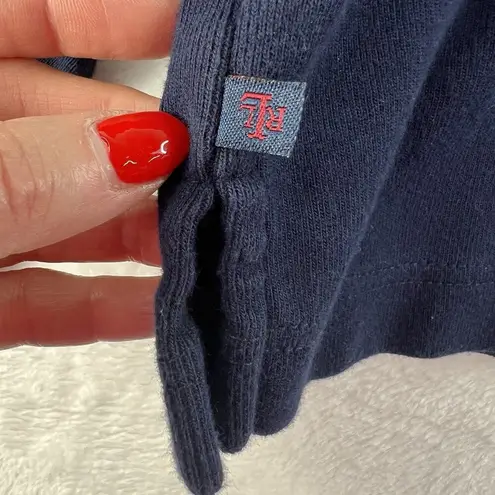 Lauren Ralph Lauren Medium M 1/4 Button Cotton Sweater Navy Blue LRL Women's