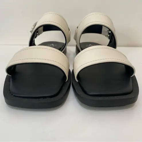 Aquatalia | Joni Leather Sporty Slingback Sandals in Eggshell Ivory Sz 9M