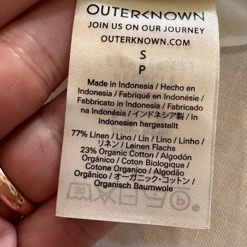 Outerknown linen cotton blend short sleeve white dress size small NWT