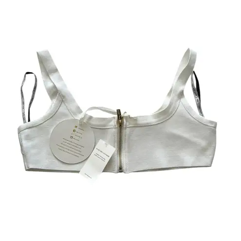 Miss Circle Crop Knit Bralette Tank Top Night Out Size Large White NEW NWT