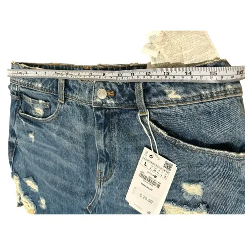 ZARA  Denim Skirt Womens Size L A-line Button Front Patch Pockets thumbnail 7