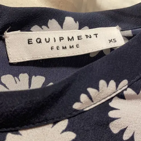 Equipment Spotted Daisy Owen Dress in Peacoat