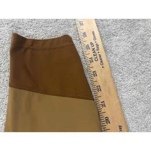LULULEMON Nulu Colour Block High Rise 25" Tight Copper Brown Bold Beige Size 6