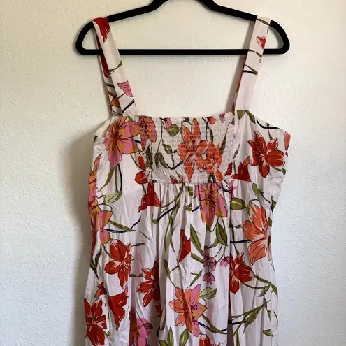 Clover and Sloane Floral Maxi Dress in White Size 14