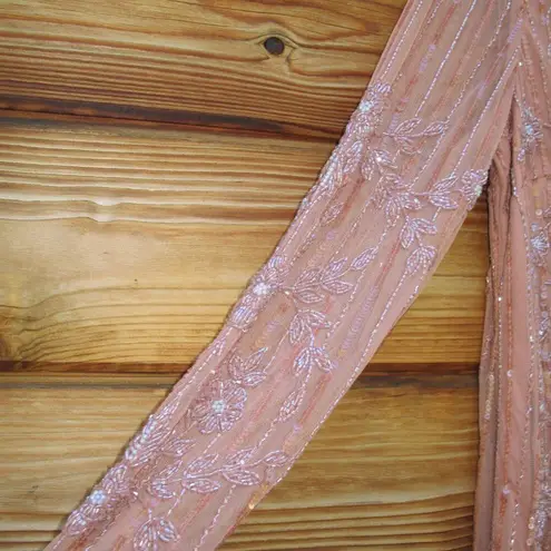 Mac Duggal 93626 Womens High Neck Illusion Embellished Gown Dress Rose 14