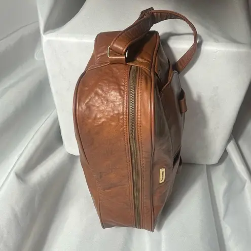 Samsonite Travel/Messenger Bag Brown W/ Gold Accents Unisex 1970’s Vintage
