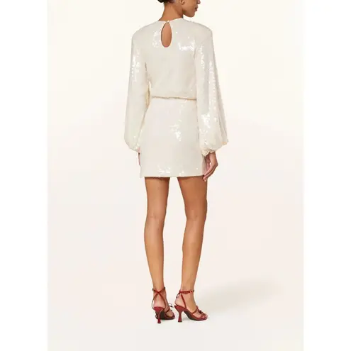 ROTATE Sequins Dress in Egret 38 New Womens Mini Long Sleeve Cocktail White Size undefined