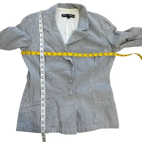 Betsey Johnson Betsy Johnson Vintage 100% cotton black white checker blazer