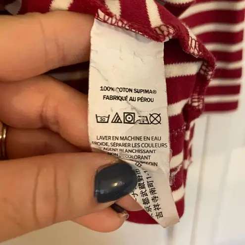 L.L. Bean red striped cowl neck pullover medium Red