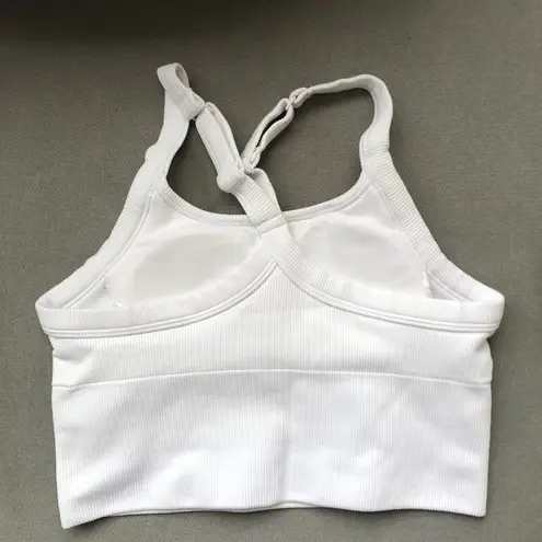 Alo Yoga Seamless Ribbed Favorite Bra Tank White XS