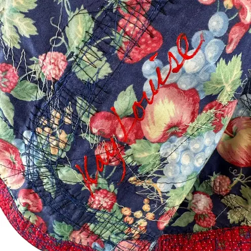 Vtg Kay Louise OOAK Red White Blue Patchwork Cotton Jacket Boho Handmade M/L Size L