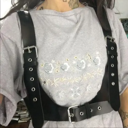 Black Harness Suspender Buckle Bondage New