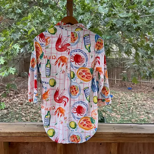 Calypso St. Barth Calypso Saint Barth Women's Coastal Novelty Print Top Linen Blend Size M