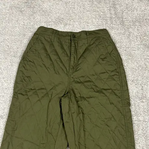 Madewell  Jogger Pants Womens 2 Quilted Olive Green Pockets Stretch