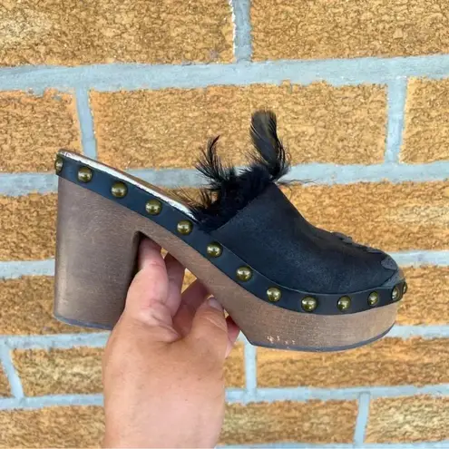 MOU HIGH HEEL WOOD CLOG SIZE 38/8