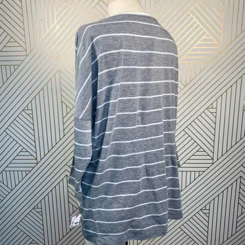 Kit & Ace Gray Striped Cashmere Blend V