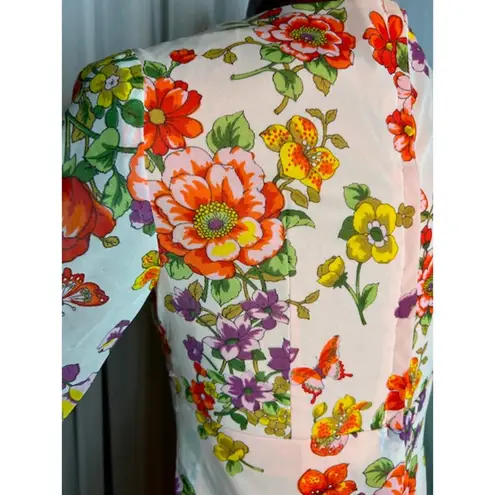 maxi dress floral flower power boho orange purple