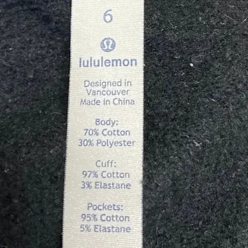 Lululemon Gray Fleece Long Sleeve Zip Up Hooded Hoodie Sweatshirt Jacket Size 6