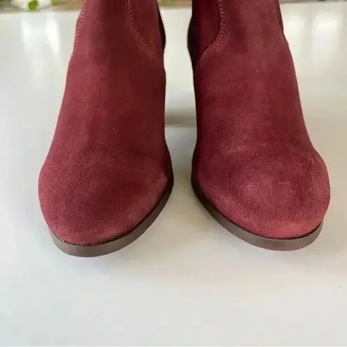 Diba Suede Sleek Bootie in Burgundy and Gold Size 7.5 New without box! Red