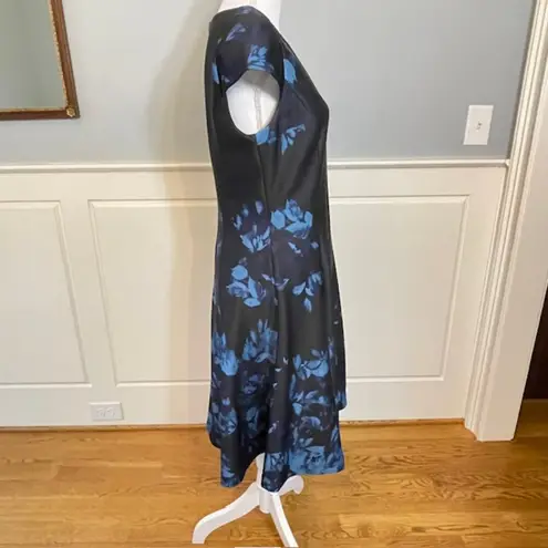 Julia Jordan Blue Floral Fit & Flare Professional Career Dress 12