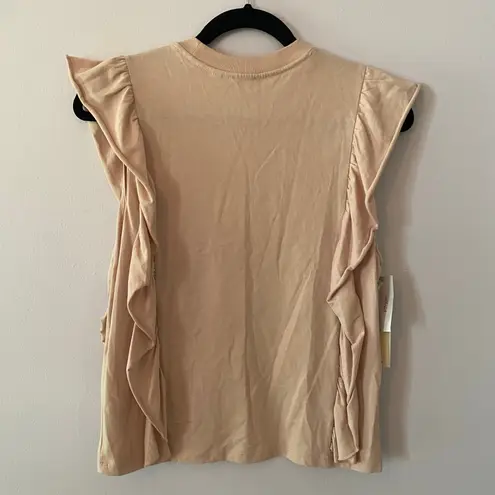 Wilfred NWT Light Pink Agathe T-Shirt Ruffle 100% Cotton Women's size Medium