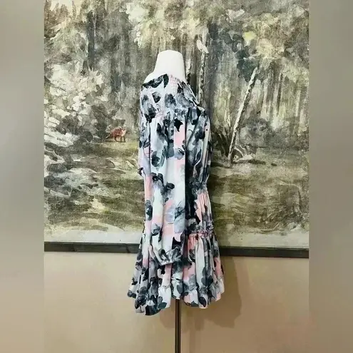 MISA Los Angeles Freesia Off The Shoulder Watercolor Floral Dress Size XS $282