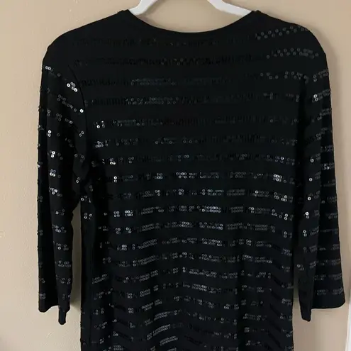 Emma James Black Sequin Top Size Small