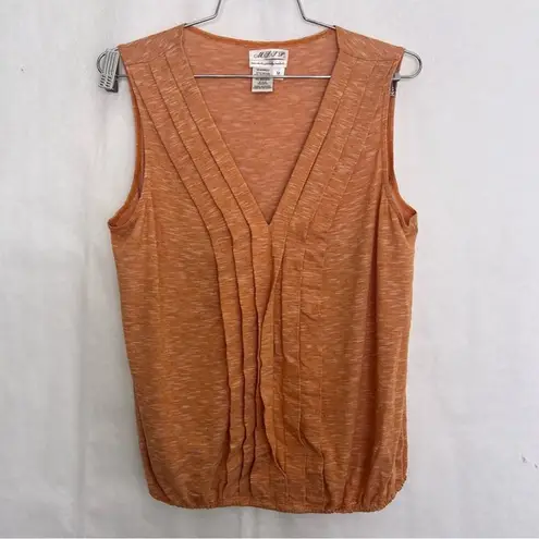 Max Studio 5/$25  Women’s Orange Sleeveless Top Size M V-Neck Rayon Blend