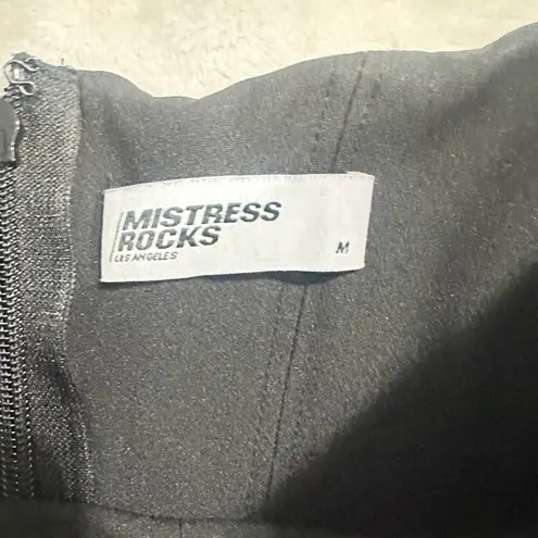 Mistress Rocks Bardot Corset Dress Women's Medium Black Mini Crepe Off Shoulder