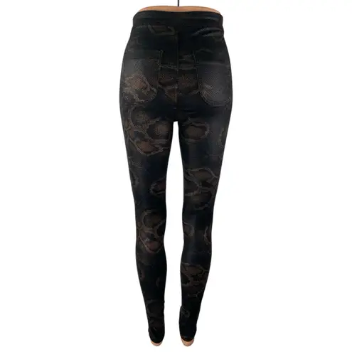 JC & JQ Women's Black Snakeskin High Waist Jean