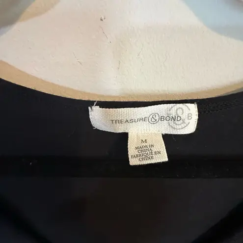 Treasure & Bond Black Long Sleeve Twist Front Blouse