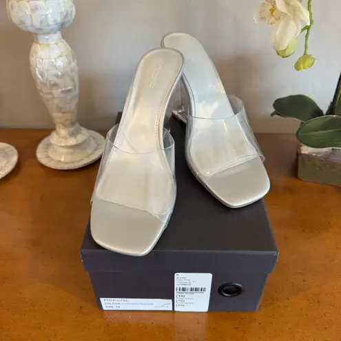 Tony Bianco Alessi Clear Vinylite Silver Wedge Heels – Size 10