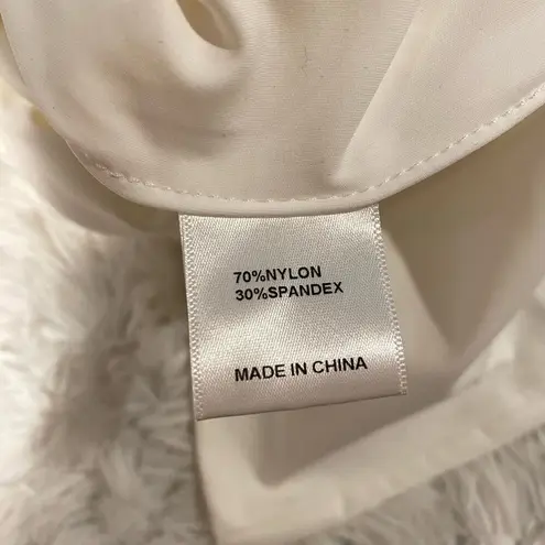 Because of Alice BOA Asymmetric Midi Dress in White Medium NWT